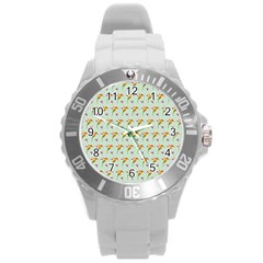 Birds Hummingbirds Wings Round Plastic Sport Watch (l) by Celenk