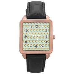 Birds Hummingbirds Wings Rose Gold Leather Watch  by Celenk