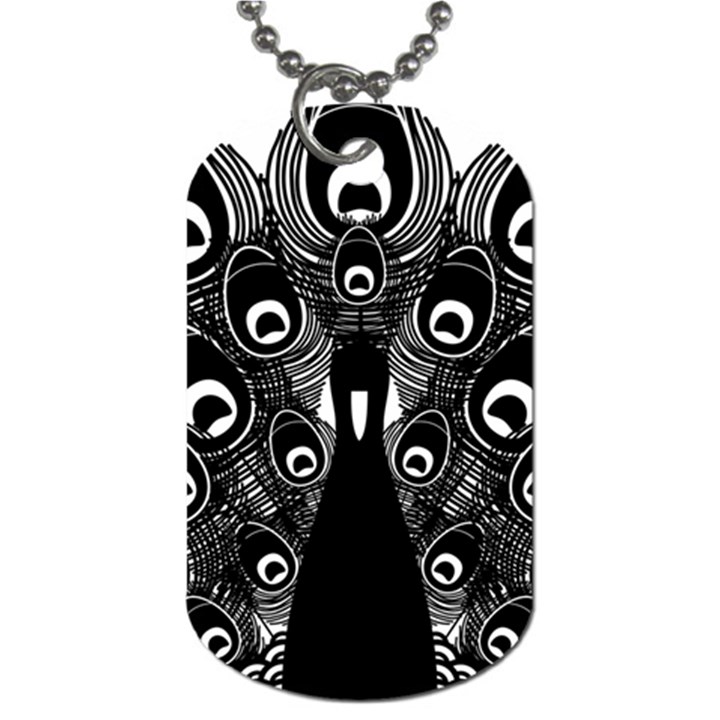 Peacock Bird Animal Feather Dog Tag (Two Sides)