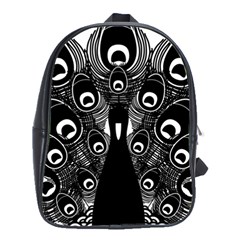 Peacock Bird Animal Feather School Bag (Large)