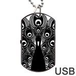 Peacock Bird Animal Feather Dog Tag USB Flash (Two Sides) Front