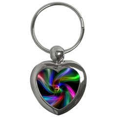 Peacock Bird Animal Feather Key Chains (heart)  by Celenk