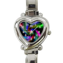 Peacock Bird Animal Feather Heart Italian Charm Watch by Celenk