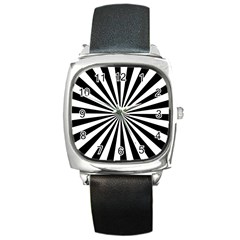 Rays Stripes Ray Laser Background Square Metal Watch by Celenk