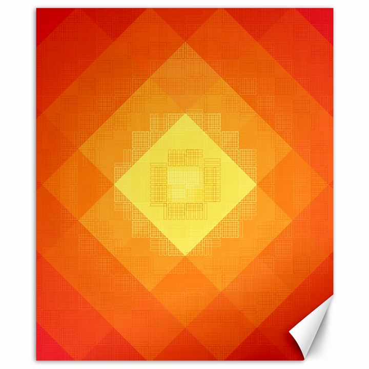 Pattern Retired Background Orange Canvas 8  x 10 