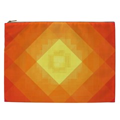 Pattern Retired Background Orange Cosmetic Bag (xxl)  by Celenk