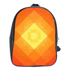 Pattern Retired Background Orange School Bag (xl) by Celenk