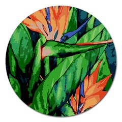 Flowers Art Beautiful Magnet 5  (round) by Celenk