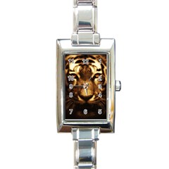 Cat Tiger Animal Wildlife Wild Rectangle Italian Charm Watch by Celenk