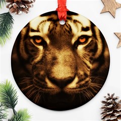 Cat Tiger Animal Wildlife Wild Ornament (round) by Celenk