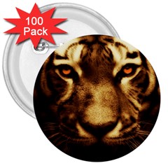 Cat Tiger Animal Wildlife Wild 3  Buttons (100 Pack)  by Celenk