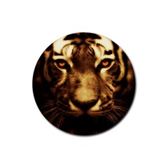 Cat Tiger Animal Wildlife Wild Rubber Round Coaster (4 Pack)  by Celenk