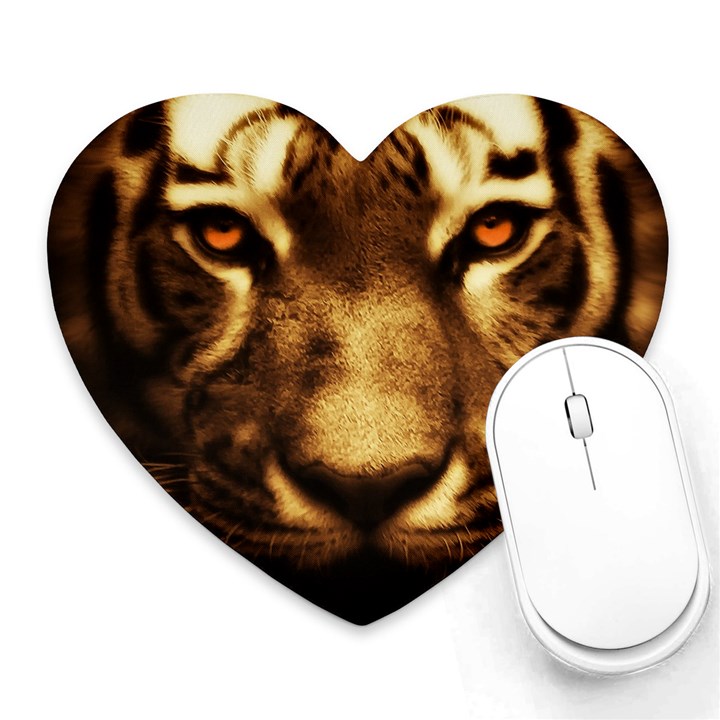 Cat Tiger Animal Wildlife Wild Heart Mousepads