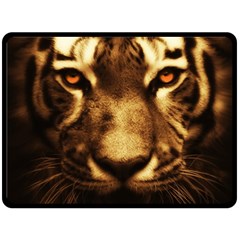 Cat Tiger Animal Wildlife Wild Fleece Blanket (large)  by Celenk