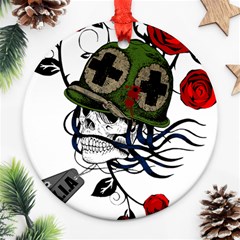 Skull Skeleton Dead Death Face Ornament (round) by Celenk