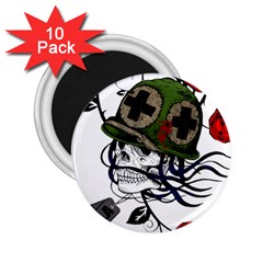 Skull Skeleton Dead Death Face 2 25  Magnets (10 Pack)  by Celenk