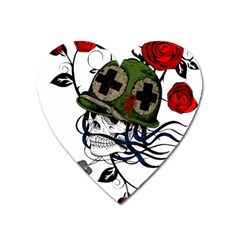 Skull Skeleton Dead Death Face Heart Magnet by Celenk