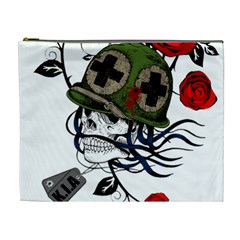 Skull Skeleton Dead Death Face Cosmetic Bag (xl) by Celenk