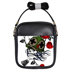 Skull Skeleton Dead Death Face Girls Sling Bags by Celenk