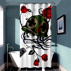 Skull Skeleton Dead Death Face Shower Curtain 36  X 72  (stall)  by Celenk