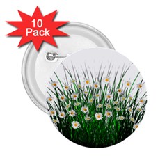 Spring Flowers Grass Meadow Plant 2 25  Buttons (10 Pack)  by Celenk