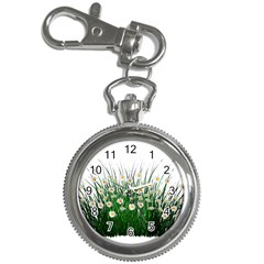 Spring Flowers Grass Meadow Plant Key Chain Watches by Celenk