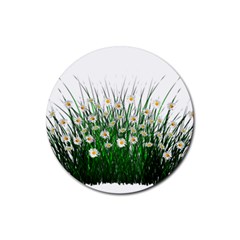 Spring Flowers Grass Meadow Plant Rubber Coaster (round)  by Celenk