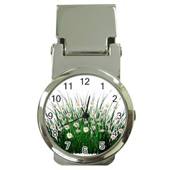 Spring Flowers Grass Meadow Plant Money Clip Watches by Celenk