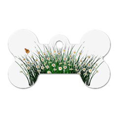 Spring Flowers Grass Meadow Plant Dog Tag Bone (two Sides) by Celenk