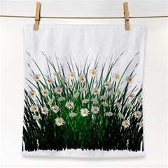 Spring Flowers Grass Meadow Plant Face Towel by Celenk