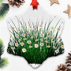 Spring Flowers Grass Meadow Plant Ornament (snowflake) by Celenk