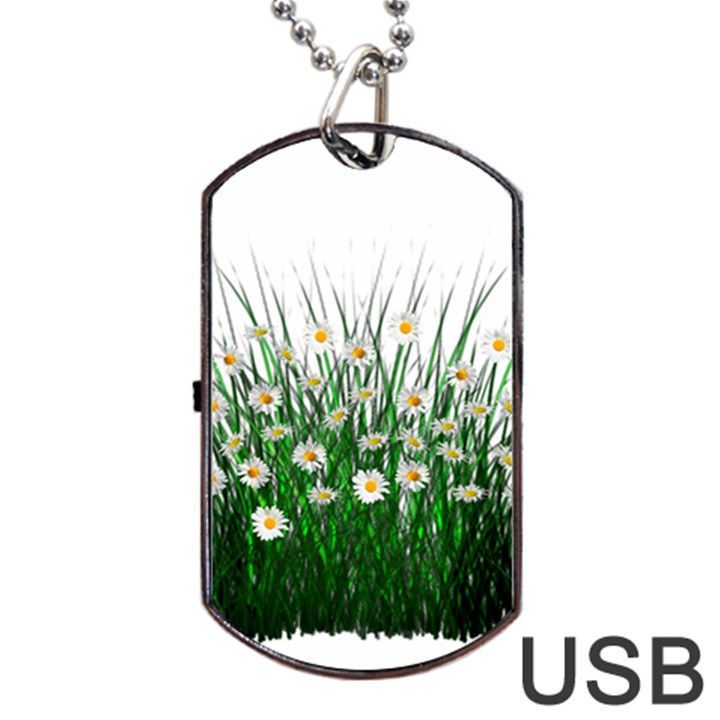 Spring Flowers Grass Meadow Plant Dog Tag USB Flash (Two Sides)