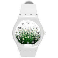 Spring Flowers Grass Meadow Plant Round Plastic Sport Watch (m) by Celenk