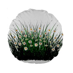 Spring Flowers Grass Meadow Plant Standard 15  Premium Flano Round Cushions by Celenk