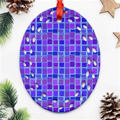 Background Mosaic Purple Blue Oval Filigree Ornament (two Sides) by Celenk