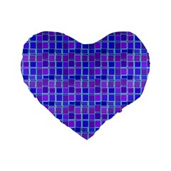 Background Mosaic Purple Blue Standard 16  Premium Flano Heart Shape Cushions by Celenk