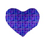 Background Mosaic Purple Blue Standard 16  Premium Flano Heart Shape Cushions Front