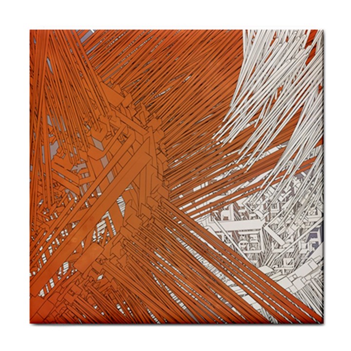 Abstract Lines Background Mess Tile Coasters