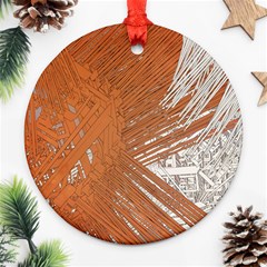 Abstract Lines Background Mess Round Ornament (two Sides) by Celenk