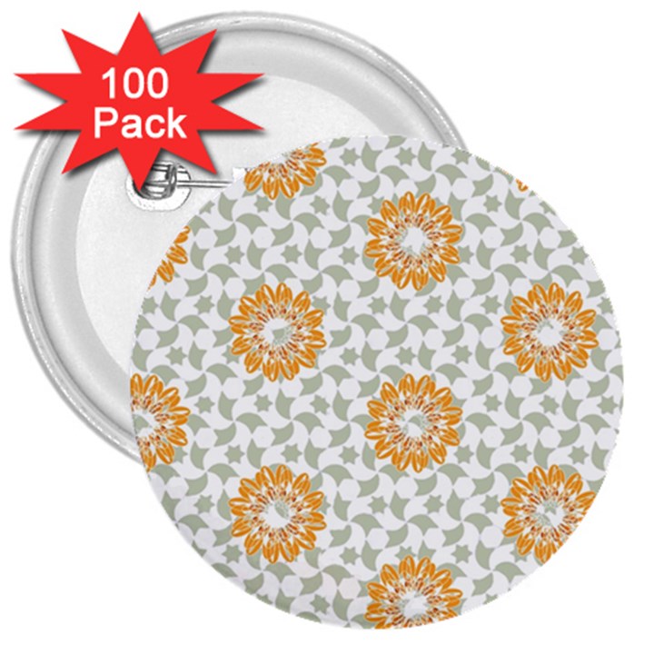 Stamping Pattern Fashion Background 3  Buttons (100 pack) 