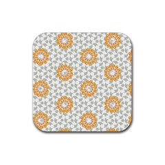 Stamping Pattern Fashion Background Rubber Coaster (square)  by Celenk