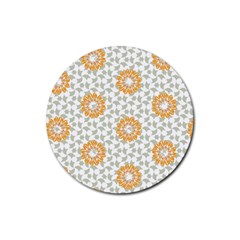 Stamping Pattern Fashion Background Rubber Round Coaster (4 Pack)  by Celenk