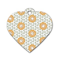 Stamping Pattern Fashion Background Dog Tag Heart (two Sides) by Celenk