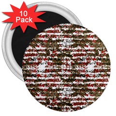 Grunge Textured Abstract Pattern 3  Magnets (10 Pack)  by dflcprints