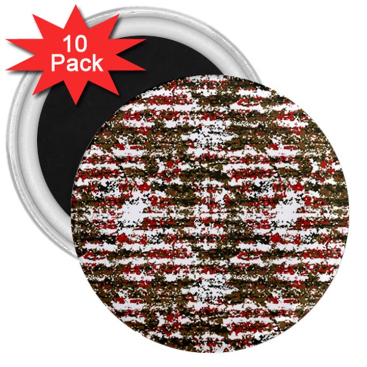 Grunge Textured Abstract Pattern 3  Magnets (10 pack) 