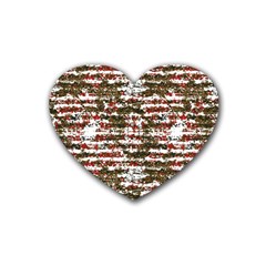 Grunge Textured Abstract Pattern Heart Coaster (4 Pack)  by dflcprints