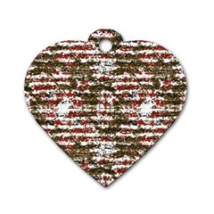 Grunge Textured Abstract Pattern Dog Tag Heart (two Sides) by dflcprints