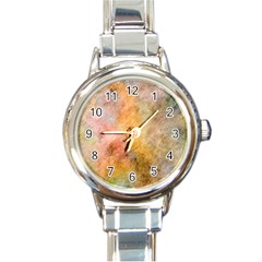 Texture Pattern Background Marbled Round Italian Charm Watch by Celenk