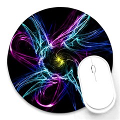 Abstract Art Color Design Lines Round Mousepads by Celenk