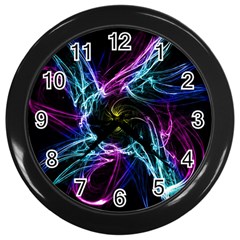 Abstract Art Color Design Lines Wall Clocks (black) by Celenk